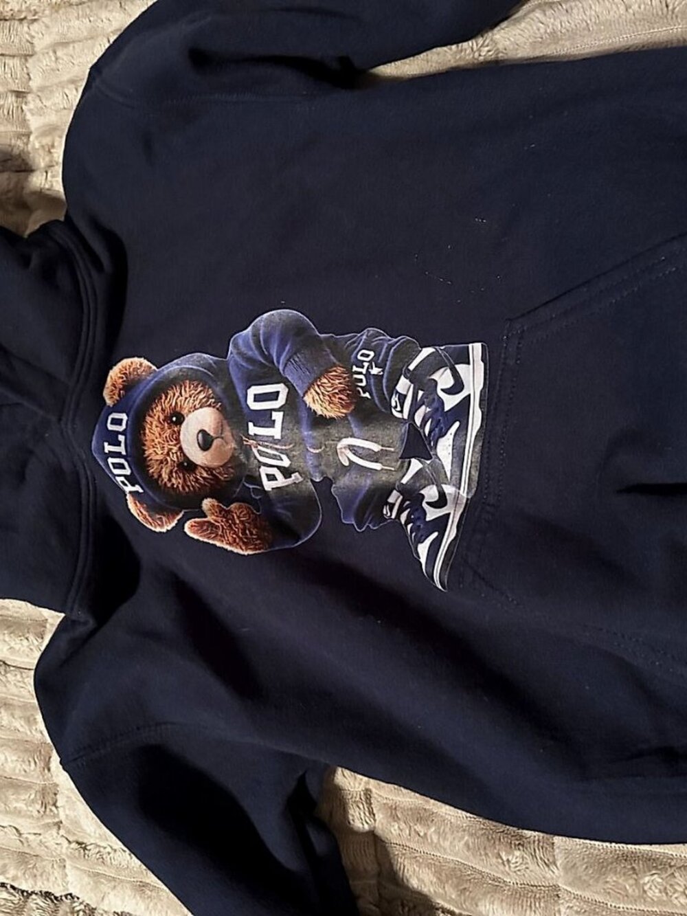 Gildan Children's Pullover Hooded Sweatshirt, Youth Small, Navy Blue with Printe